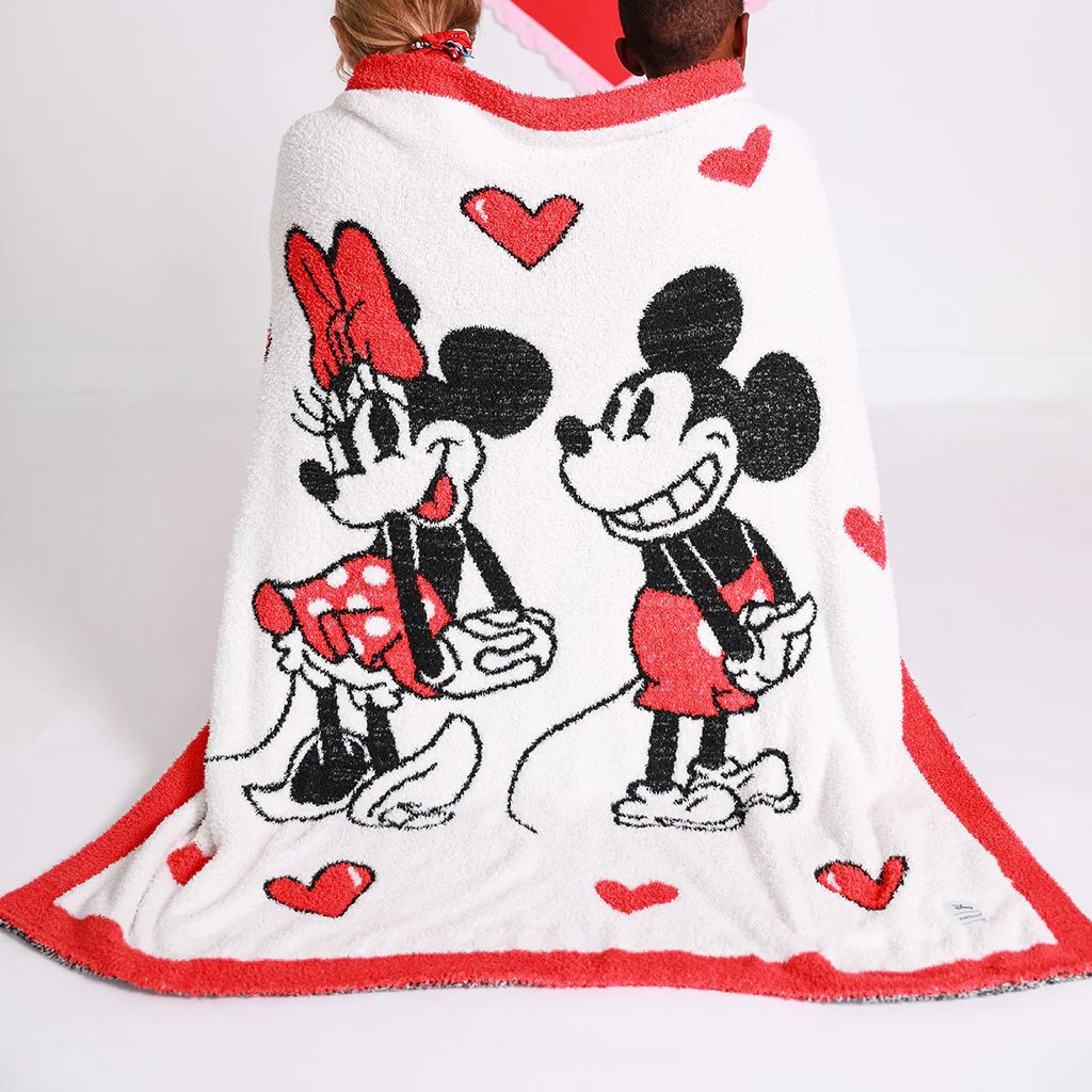 Eternal Loves White Jacquard Blanket | Disney's Mickey Loves Minnie | Posh Peanut