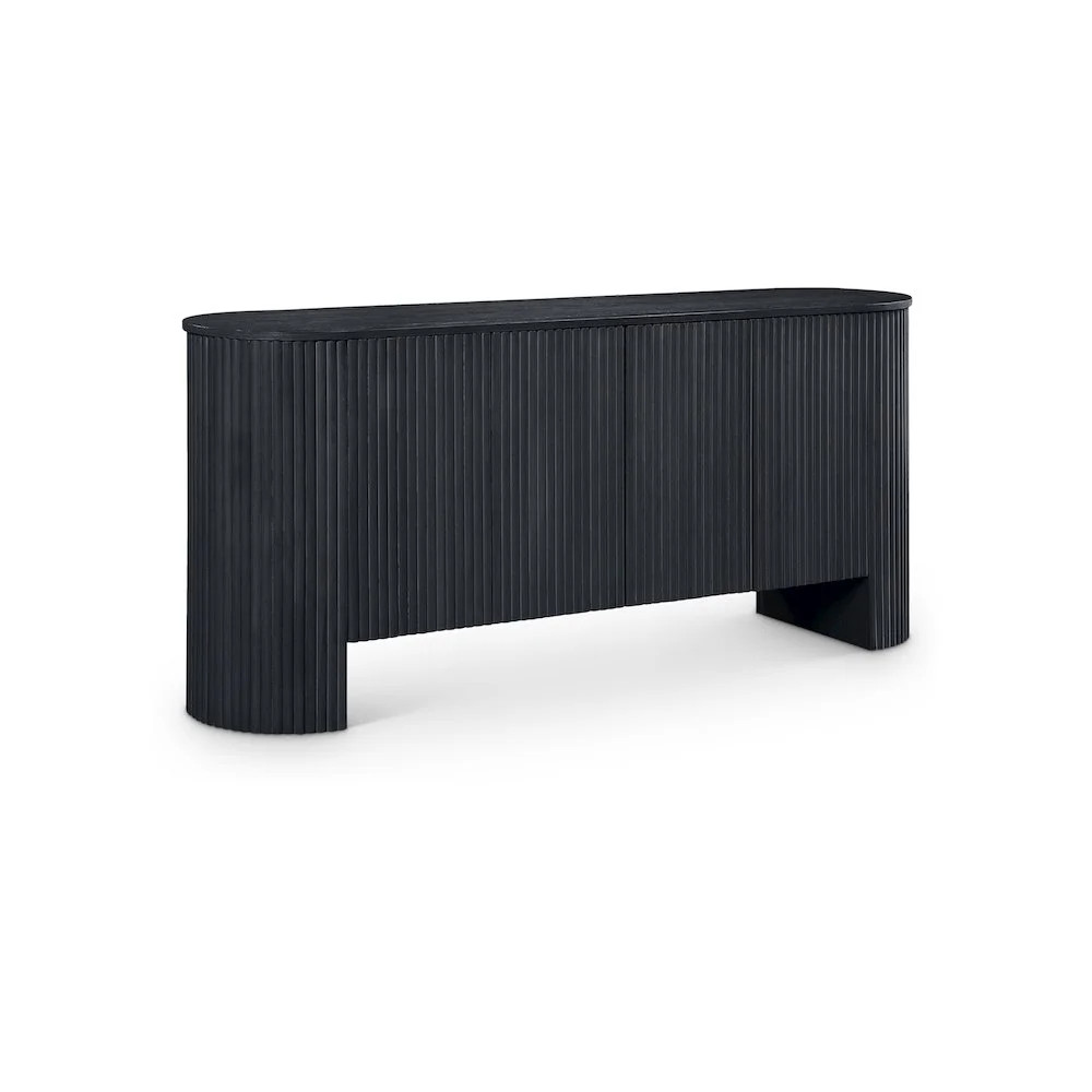 Meridian Furniture Belinda Black Beech Wood and Oak Veneer Sideboard/Buffet | Walmart (US)