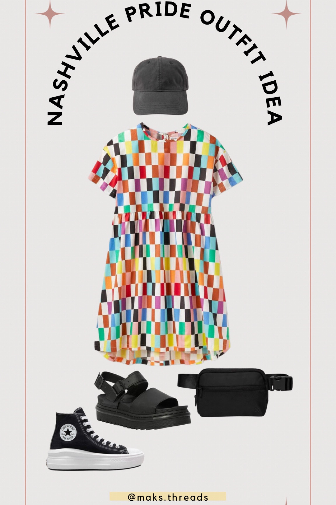 Pride fest outfit inspo🏳️‍🌈
Rainbow checkered dress from target - size large, very roomy in the body and chest. I could size down but I have a larger chest

#LTKcurves #LTKsalealert #LTKstyletip