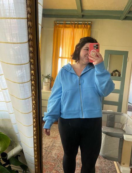 I’ve been living in my scuba oversized full zip hoodies from lululemon this postpartum period. Perfect for easy breastfeeding & pumping access! This color is sold out but xl/xxl is currently available in almost all the other colors which always sell out super quick!

#LTKmidsize #LTKfitness #LTKbaby