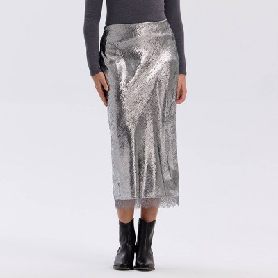 Women's Metallic Woven Midi Skirt - A New Day™ | Target