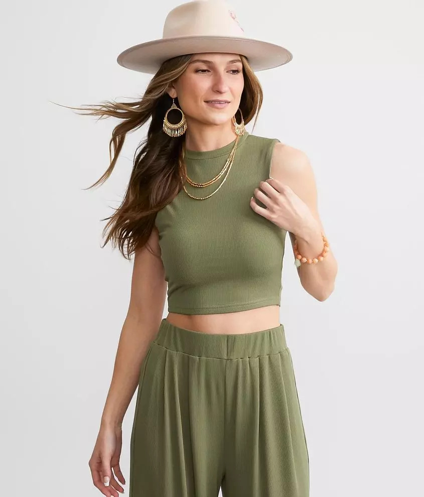 Privy Ribbed Keyhole Tank Top | Buckle