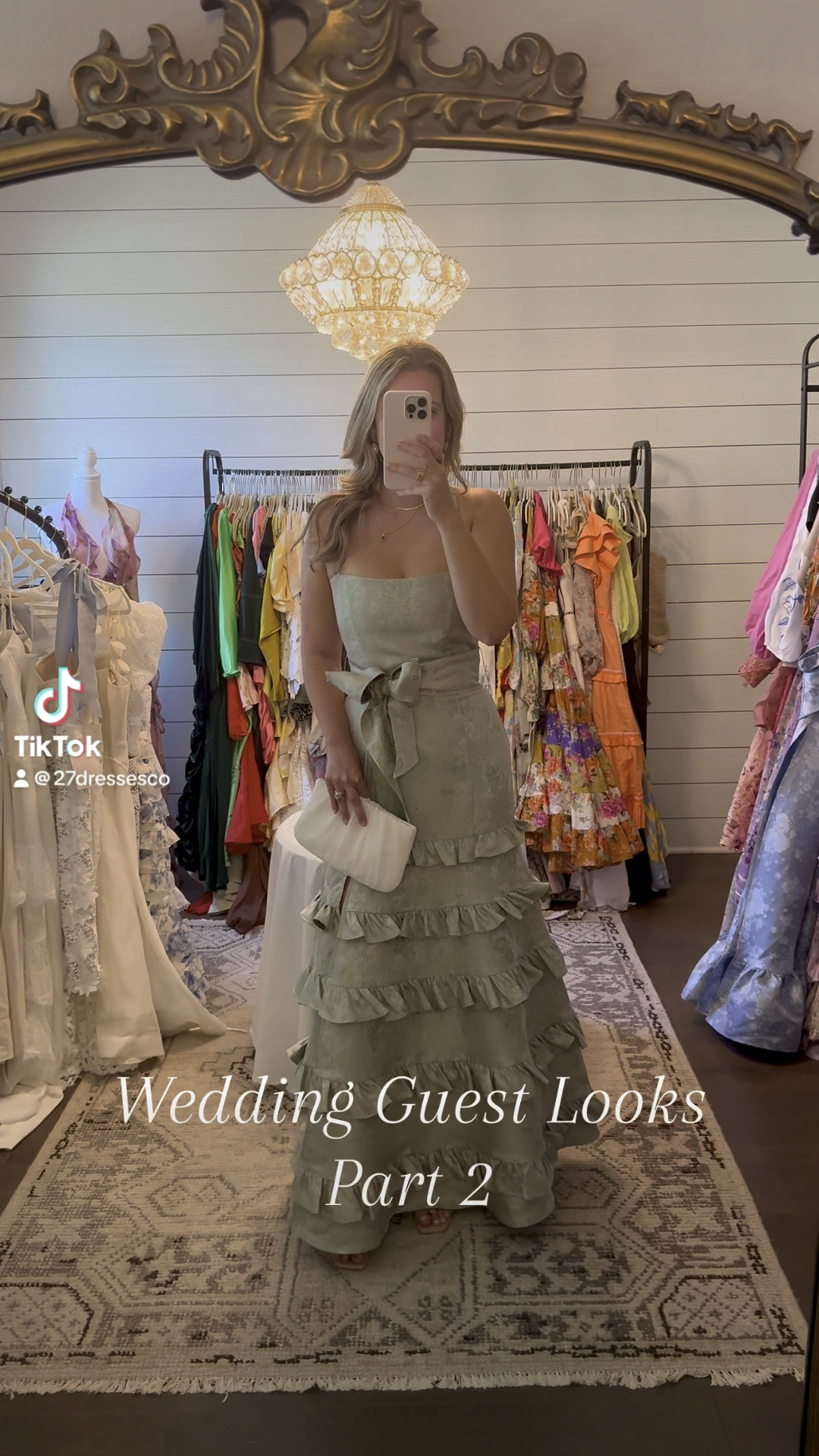 Wedding guest look featuring the V. Chapman Piana Dress in Sage paired with our Loeffler Randall clutch, Anton Heunis earrings & Tony Bianco heels 💚 Dress, clutch & earrings available for rent online 27dressesco.com

#LTKVideo #LTKFindsUnder100 #LTKWedding
