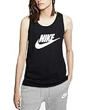 Nike Women's Sportswear Essential Cotton Logo Racerback Tank Top (Black, X-Small) | Amazon (US)