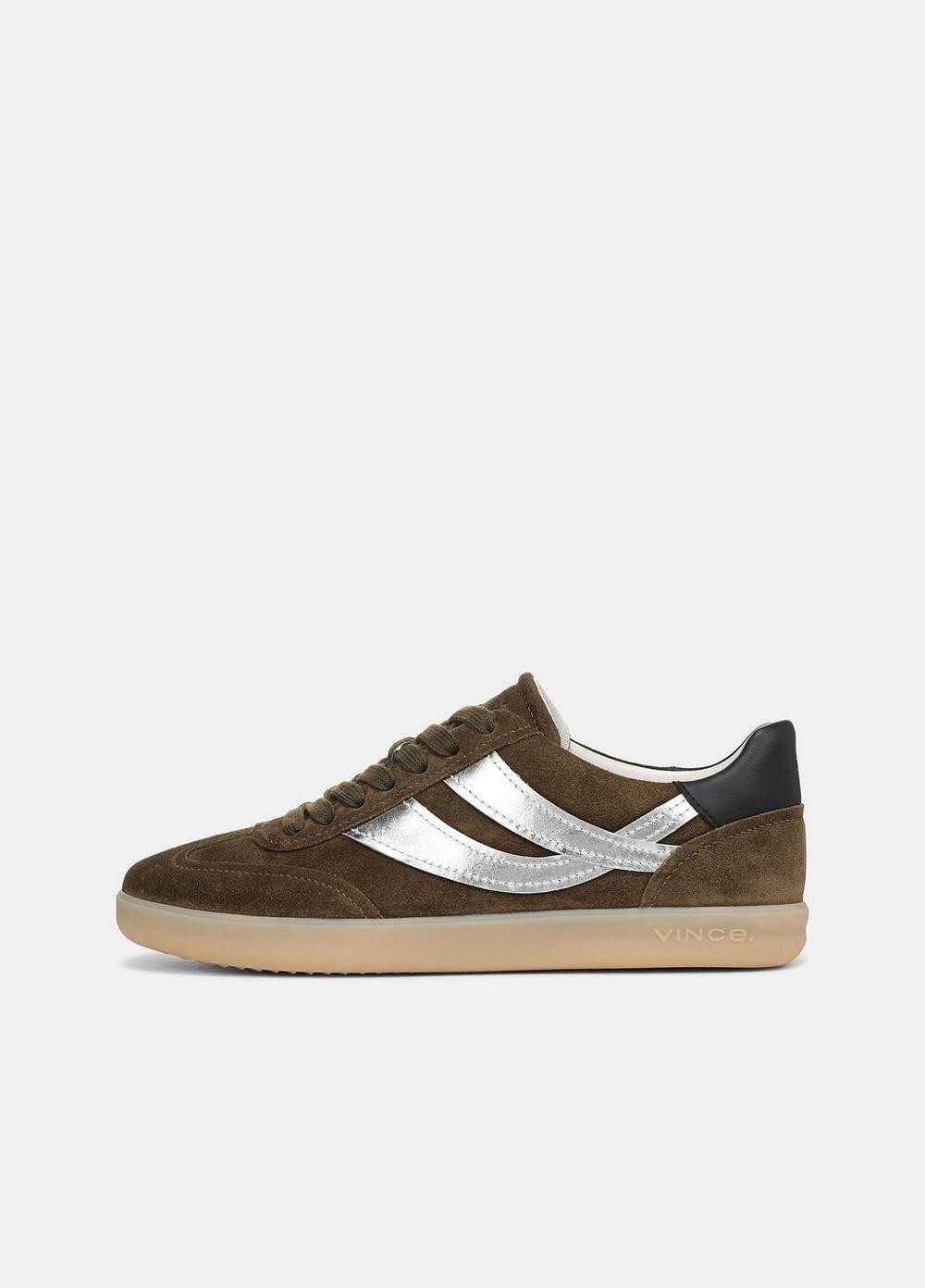 Women's Oasis Suede & Leather Sneaker, Militare/silver, Size 11 Vince | Vince LLC
