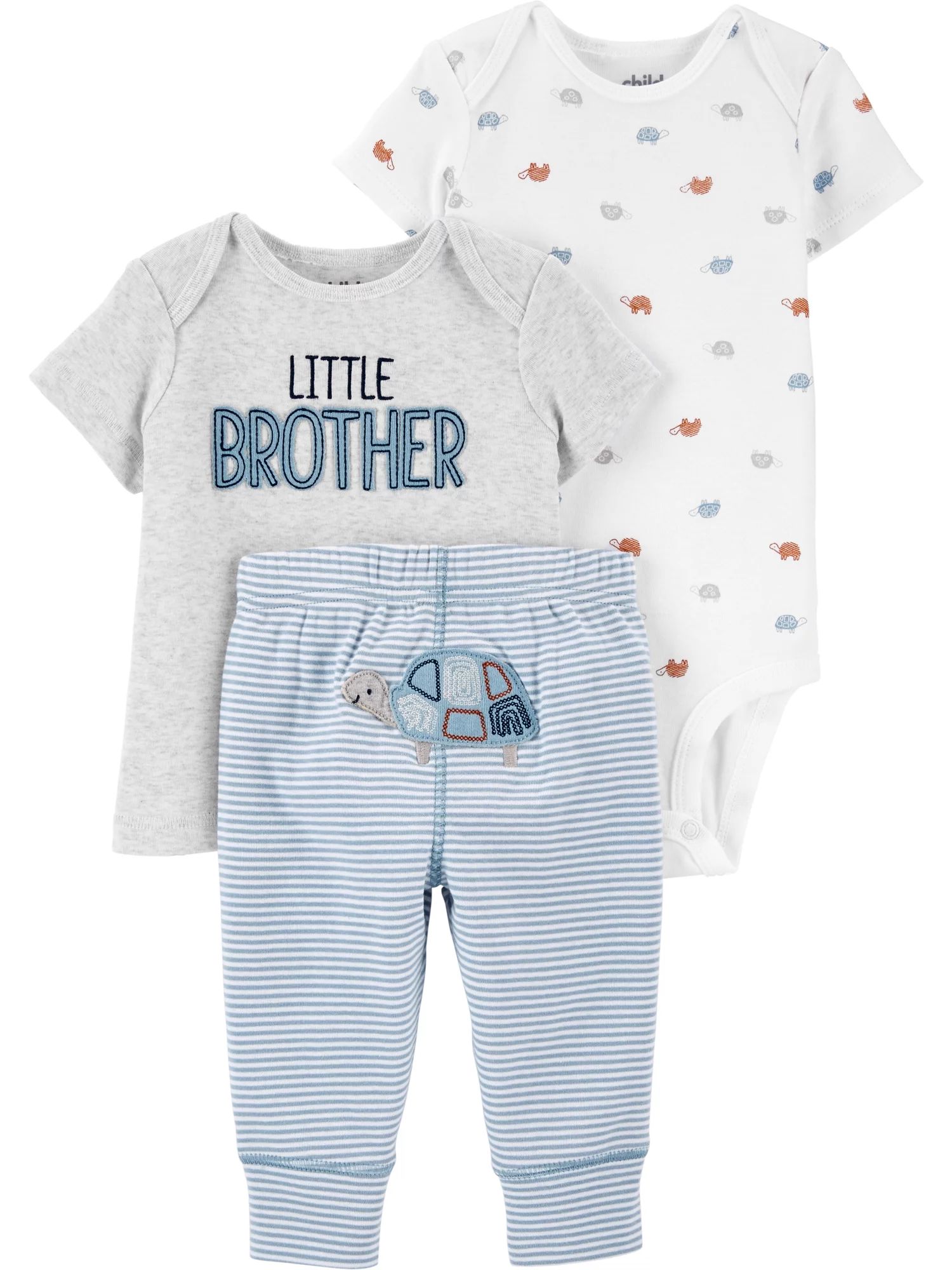 Child of Mine by Carter's Baby Boy Short Sleeve Shirt, Bodysuit and Pant Outfit Set, 3-Piece (0-2... | Walmart (US)