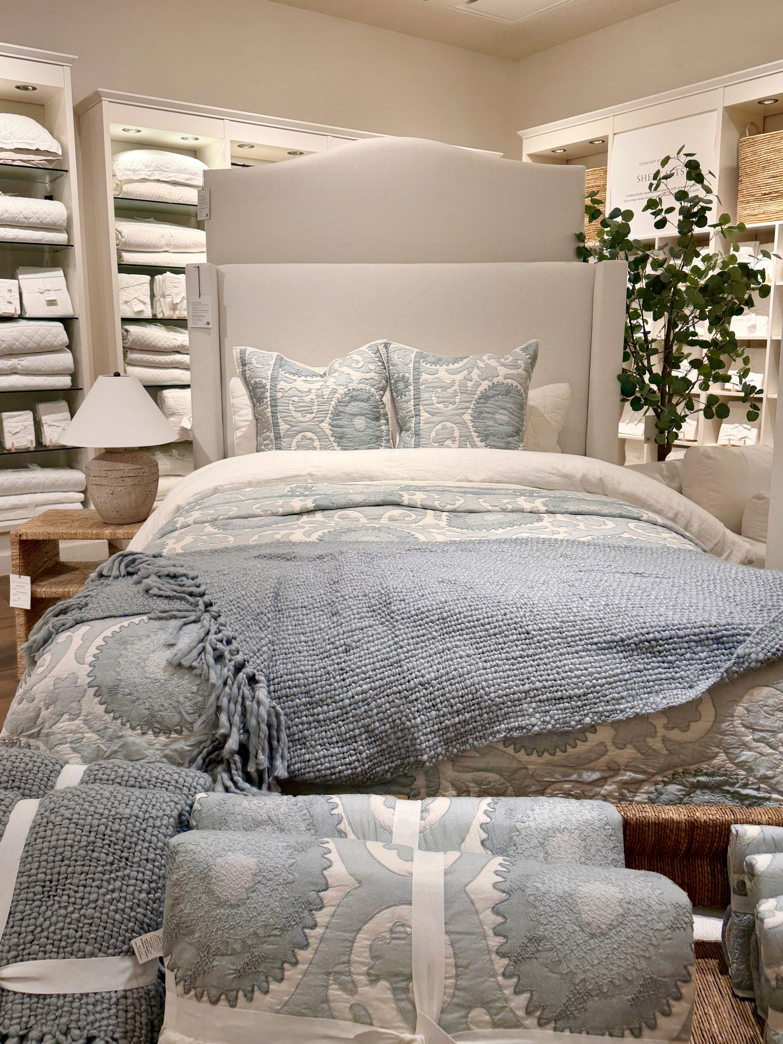 Soft spring refresh in the master! 🩵 The Alanya Suzani Quilt in Chambray from Pottery Barn brings the prettiest calming blue into the bedroom. 🛏️ The subtle pattern adds just enough interest, while the soft, cozy feel makes it perfect for layering through spring. ☺️ I love how these light blue tones instantly freshen up a space! Such a beautiful way to update your master bedroom for the season. 🙌🏻 Linked here! #PotteryBarn #BedroomRefresh
#BedroomInspo

#LTKSaleAlert #LTKHome