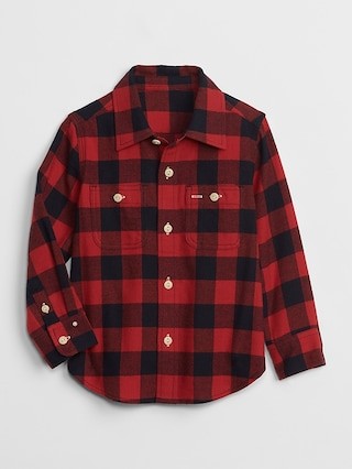 Buffalo Plaid Long Sleeve Shirt | Gap US