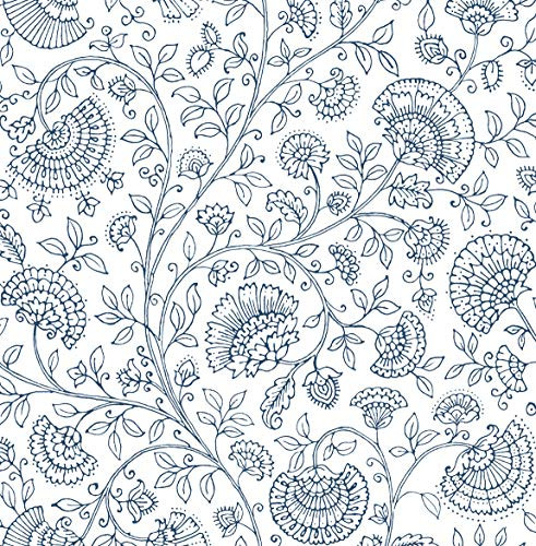NextWall Paisley Trail Peel and Stick Wallpaper (Midnight Blue) | Amazon (US)
