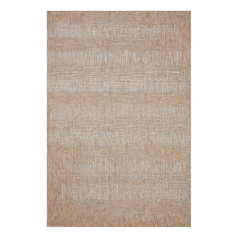 (E500) Melissa Blue & Natural Distressed Stripe Outdoor Area Rug, 5x7 | At Home