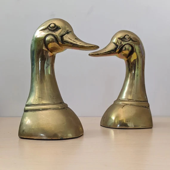 Happy Ducks Vintage Brass Bookends. - Etsy | Etsy (US)