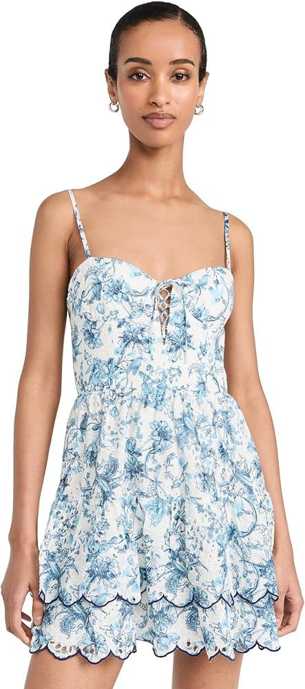 alice + olivia Women's Daisy Tiered Ruffle Mini Dress | Amazon (US)