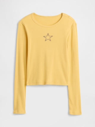 Kids Ribbed Pointelle T-Shirt | Gap Factory