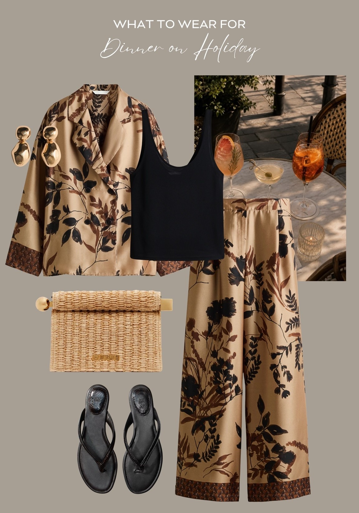 Dinner on holiday ☀️ 

H&M new in, matching set, black top, jacquemus clutch, sandals

#LTKuk #LTKsummer