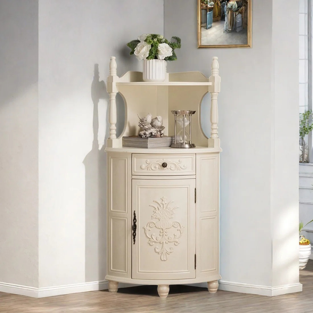 Corner Bookshelf Elegant Storage | Wayfair North America