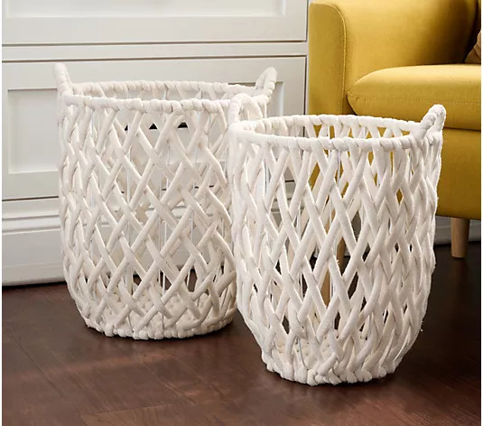 Make Your Selection: Home Reflections Set of 2 Nesting Rope Baskets | QVC