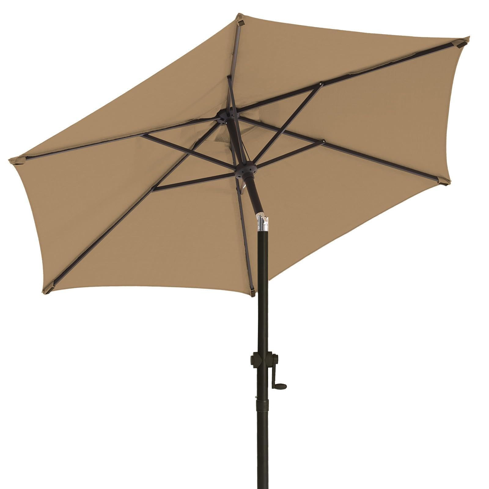 wikiwiki 7.5 FT Patio Umbrellas Outdoor Table Market Umbrella with Push Button Tilt/Crank, 6 Stur... | Amazon (US)