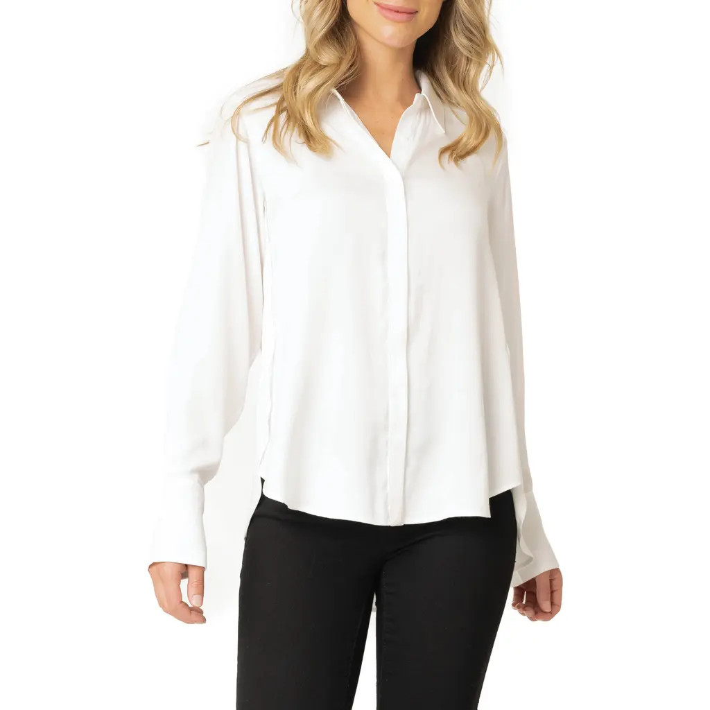 GIBSONLOOK Gigi Button-Up Shirt in White at Nordstrom, Size X-Small | Nordstrom