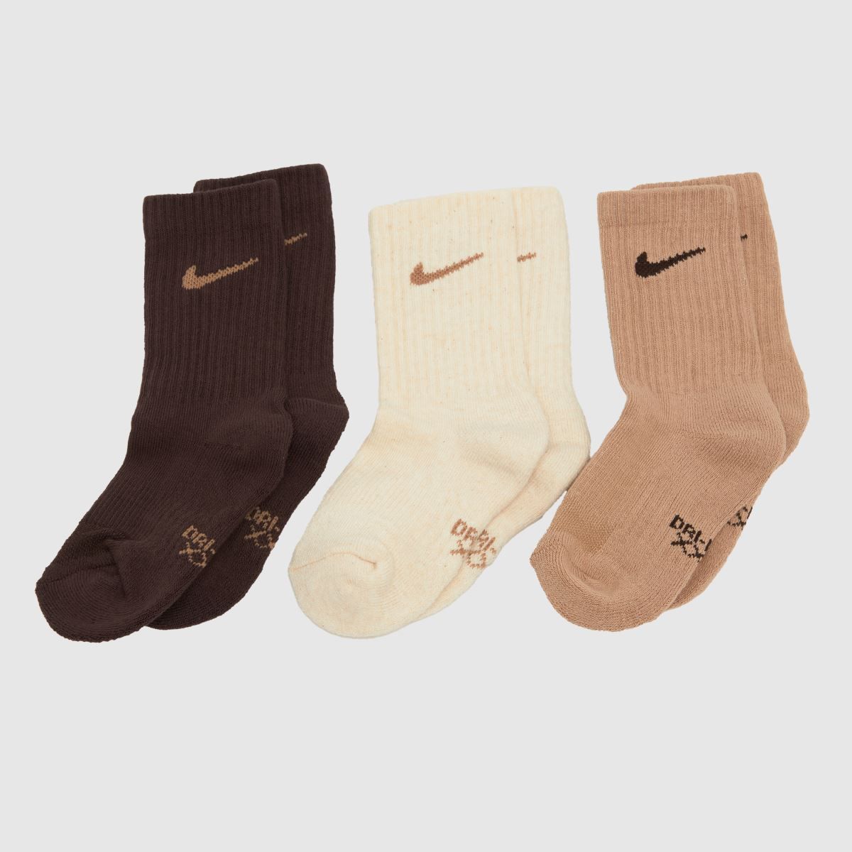 Brown Nike Kids Basic Crew Sock 6 Pack Socks | schuh | Schuh