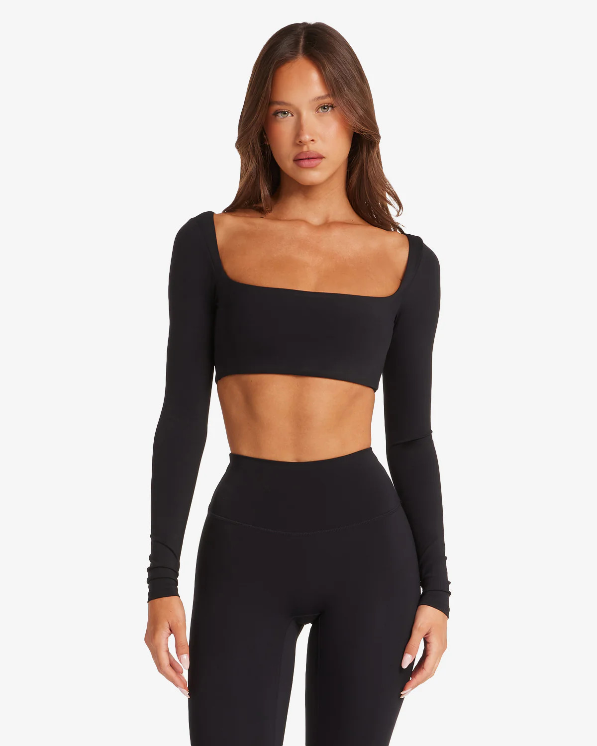 Freedom Scoop Long Sleeve Crop | Black | Crop Shop Boutique US