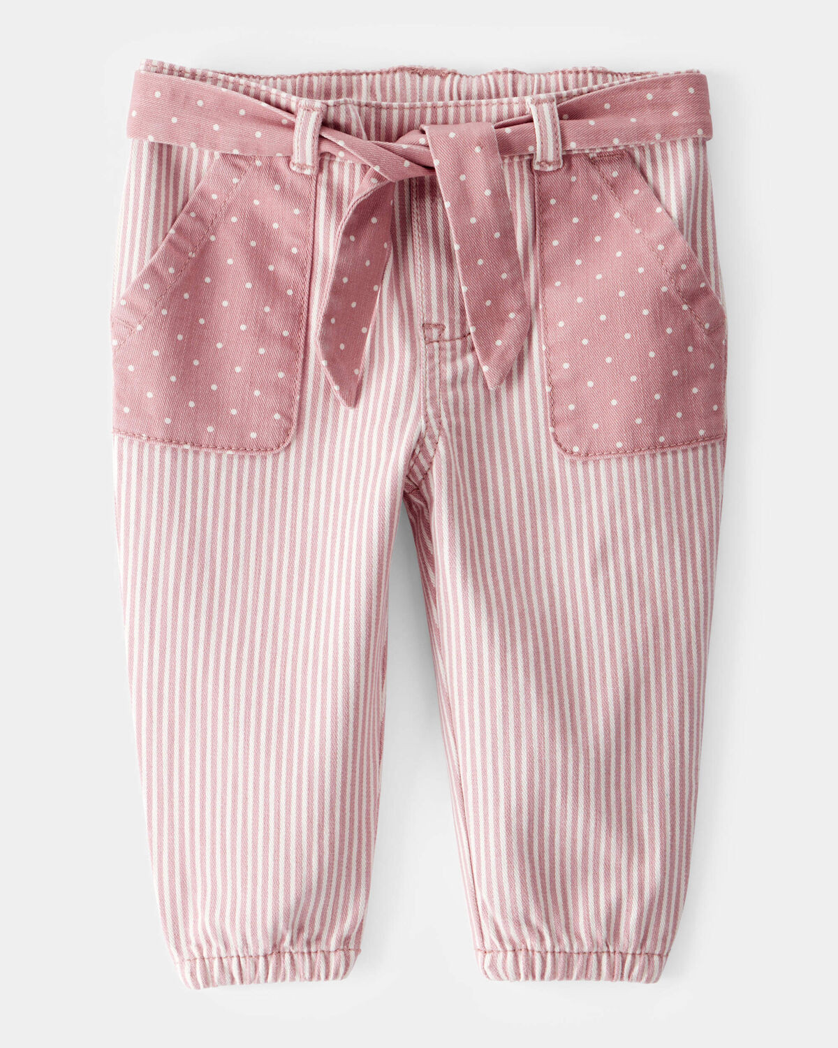 Baby Vintage Inspired Twill Striped & Polka Dot Pants - Pink - OshKosh | Carter's | Carter's Inc