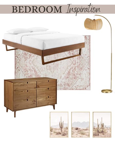 Bedroom furniture, bed frame, area rug, floor lamp, dresser, wall art 

#LTKstyletip #LTKSeasonal #LTKhome