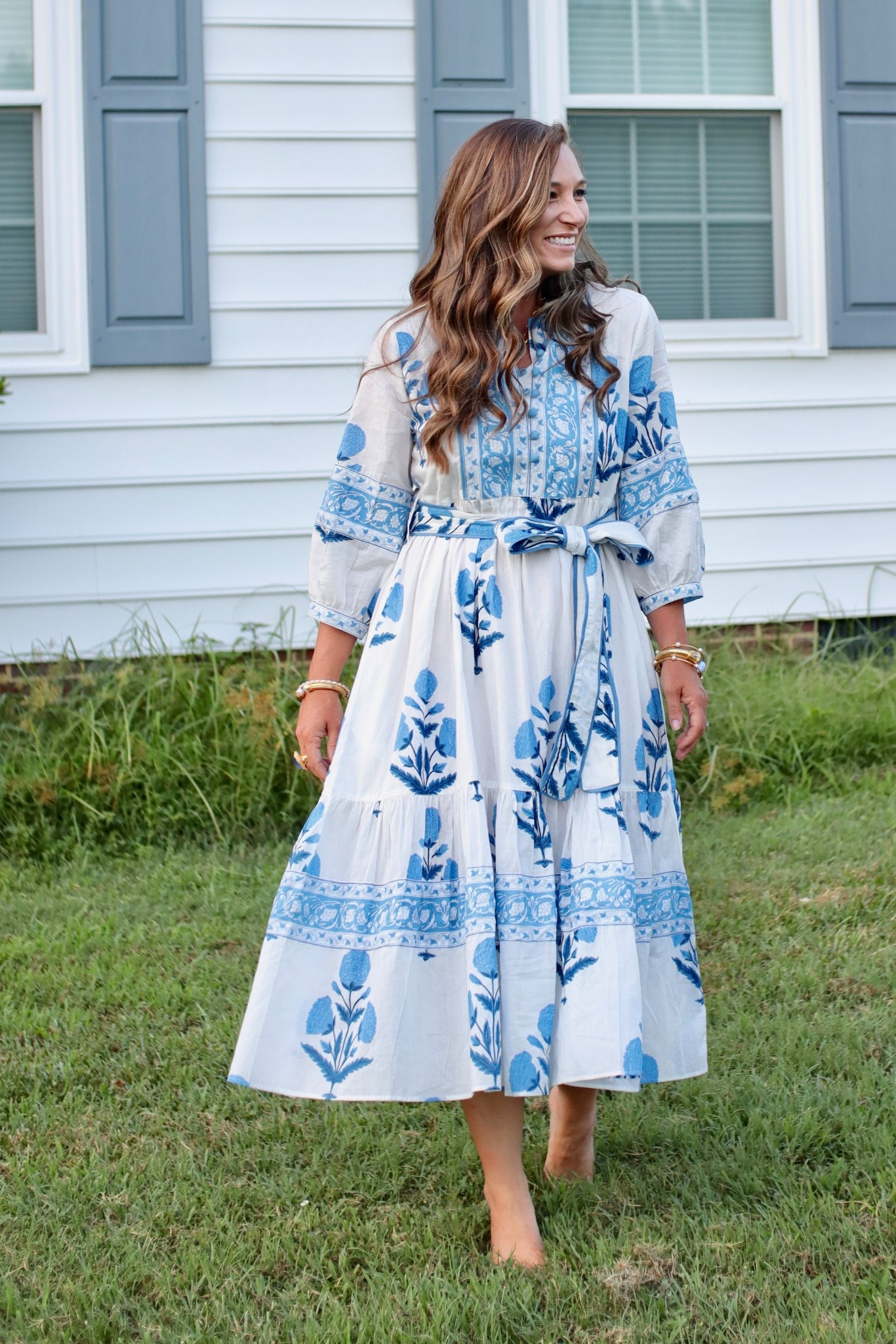 Blue and white summer dress / long sleeve summer dress / something blue dress / bridal shower and baby shower dresses 

#LTKSeasonal #LTKFindsUnder50 #LTKParties