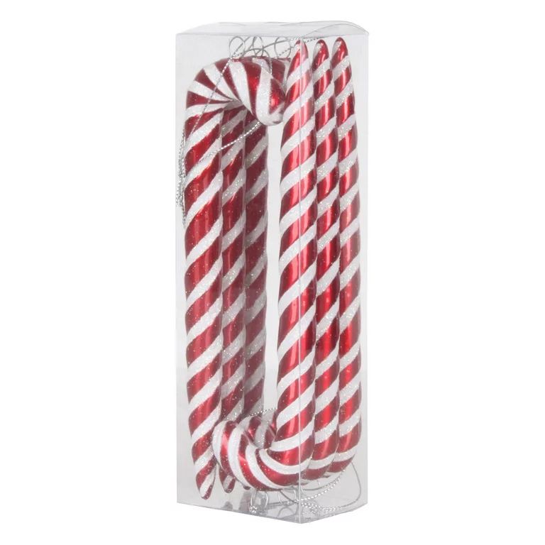 Vickerman 7.5" Red-White Cane Christmas Ornament, 6 per Box - Walmart.com | Walmart (US)