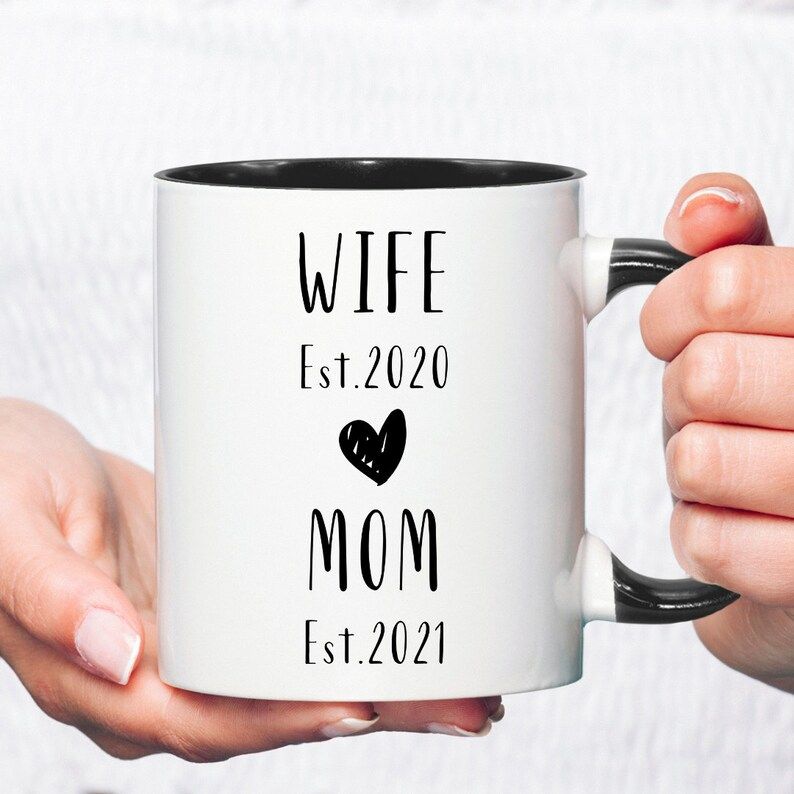 Wife to Mom custom date coffee mug,Gift for pregnant woman,Gift from husband,Promoted to mom,New mom | Etsy (US)