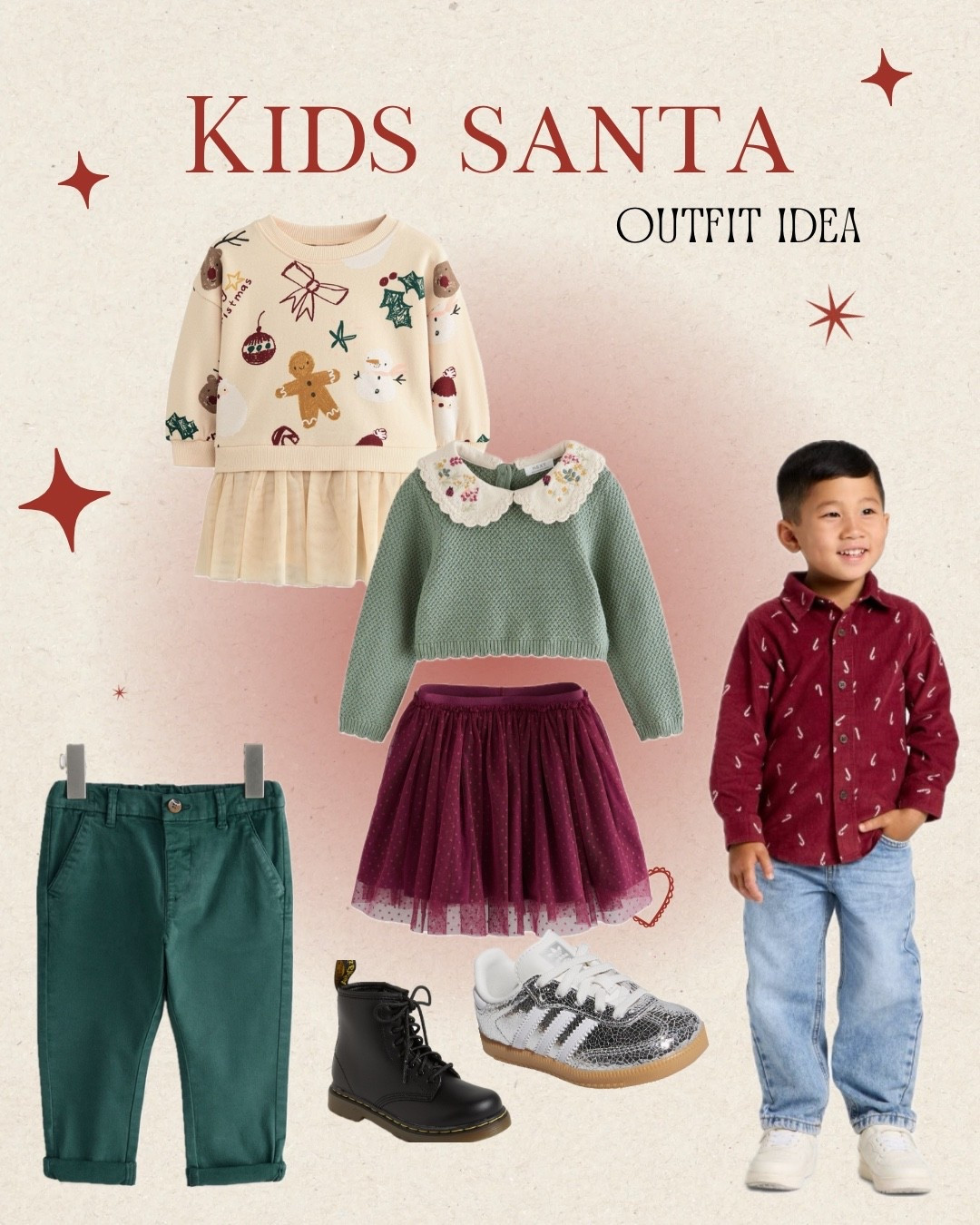 Kids Santa Christmas outfit ideas 
Coordinating boy and girl

#LTKSeasonal #LTKKids #LTKHoliday
