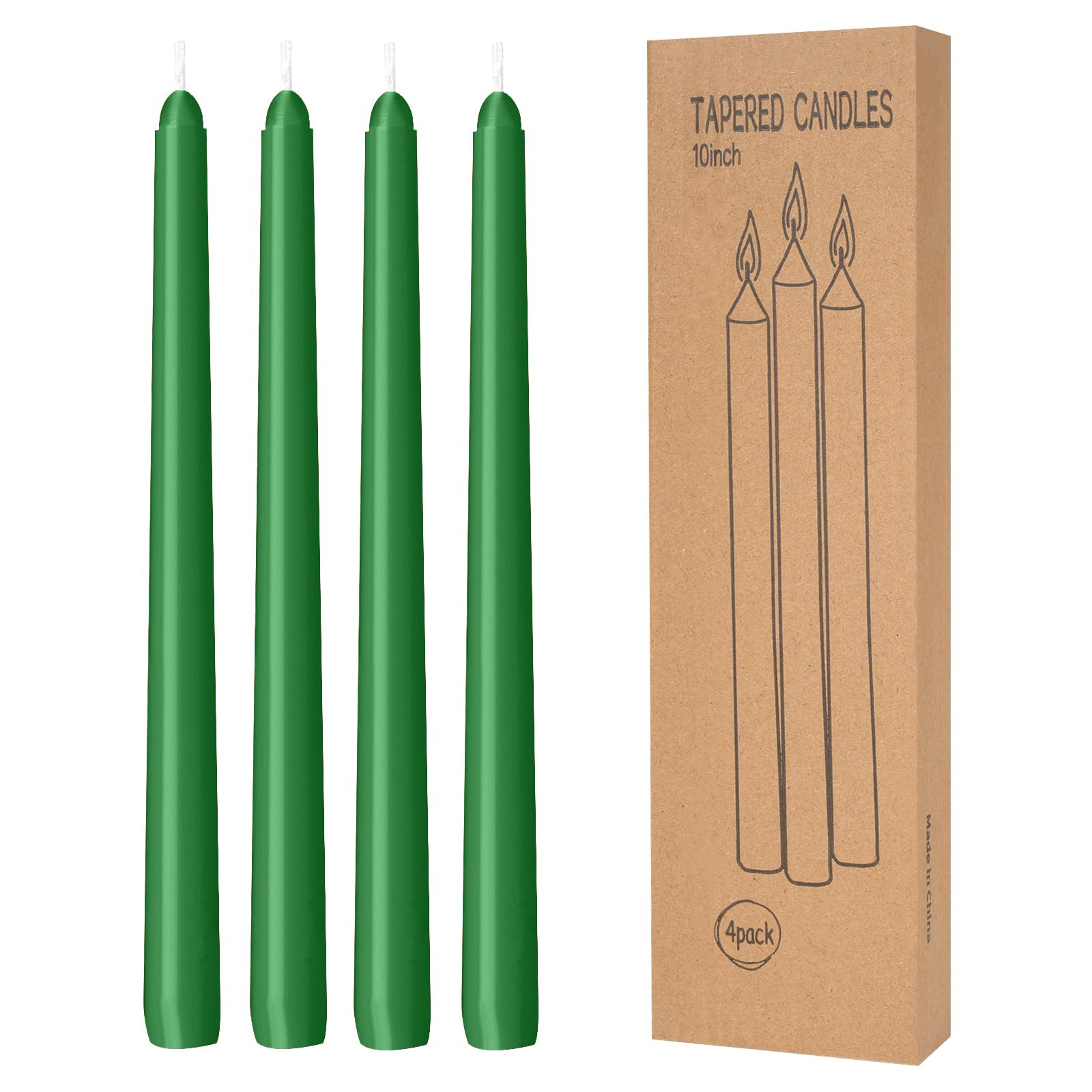 4 Pack Taper Candles - Taper Candles 10 Inch Dripless, Smokeless & Unscented - 8 Hours Long Burni... | Amazon (US)