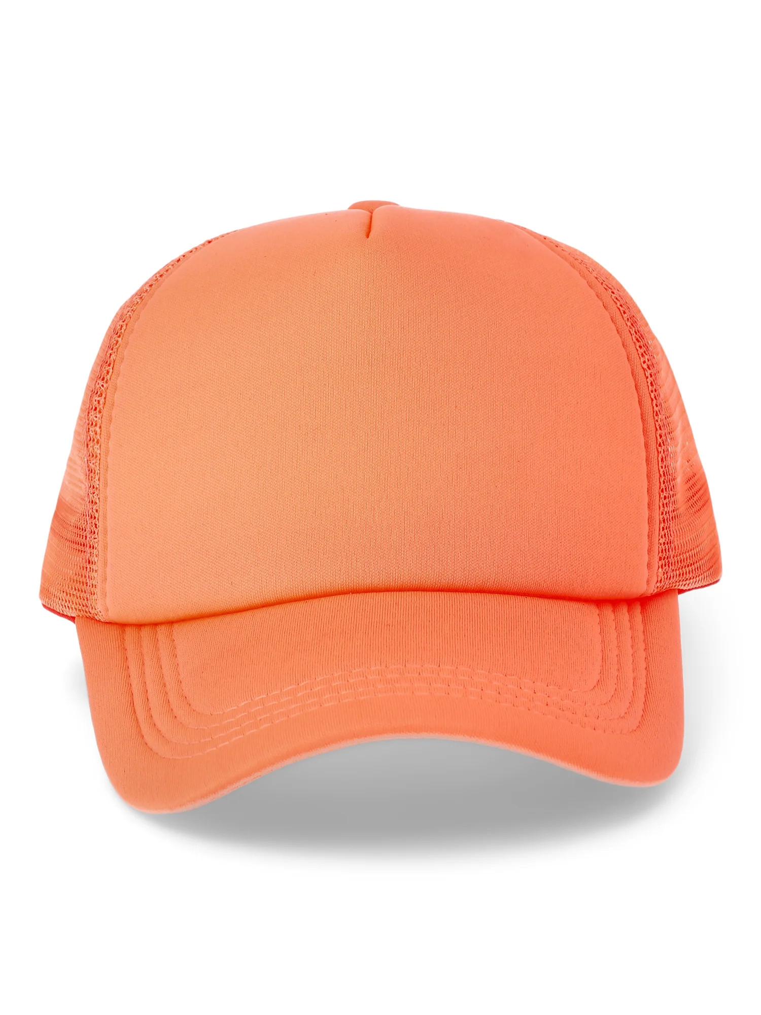No Boundaries Polyester Foam-Front Trucker Hat, Women's, One Size, Peach | Walmart (US)