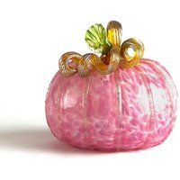 Pink Glass Pumpkin, Blown Glass, Large Art Fall Decoration, Fall Wedding Gift, Pumpkin Decoration, G | Etsy (US)