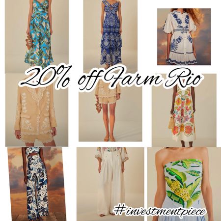Linens and embroidery. Florals and fruits. All 20% off @farmrio with code MORE20 #investmentpiece 

#LTKStyleTip #LTKSeasonal #LTKSaleAlert