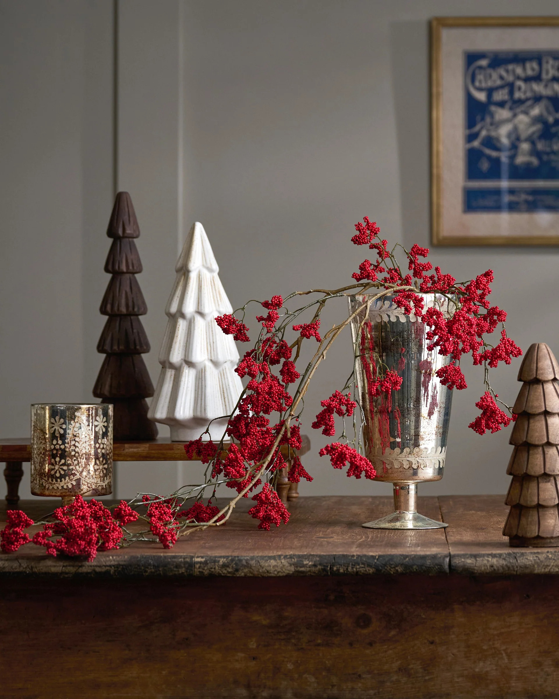 Oversized Red Berry Hanging Pick | Magnolia
