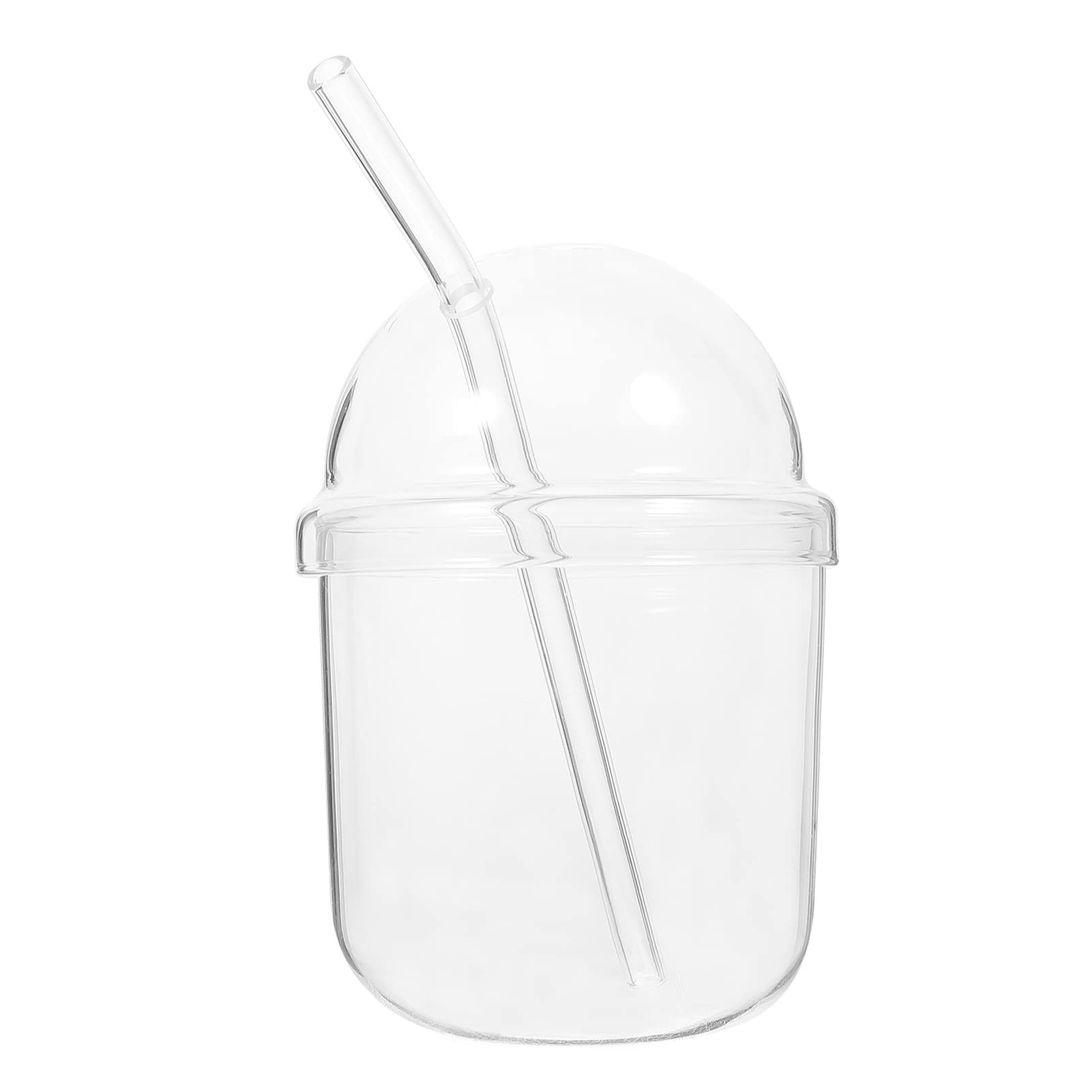 Hemoton Glass Bottle with Lid Straw: Glass Smoothie Cups Iced Coffee Tumbler Glass Water Bottle C... | Amazon (US)