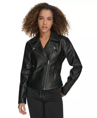Levi's Women's Faux Leather Moto Jacket, Black, Medium | Belk