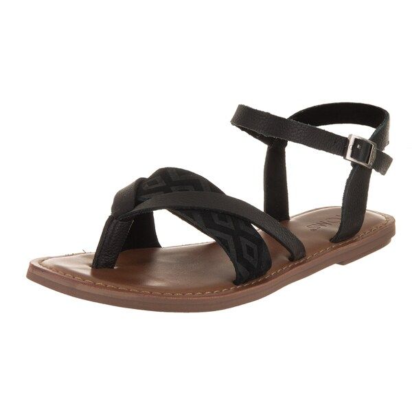 Toms Women's Lexie Black Synthetic Leather Sandals | Bed Bath & Beyond