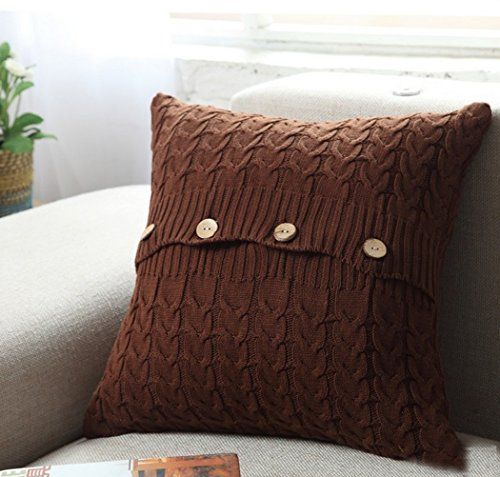 Home-organizer Tech Cotton Removable Knitted Decorative Pillow Case Cushion Cover Cable Knitting Pat | Amazon (US)