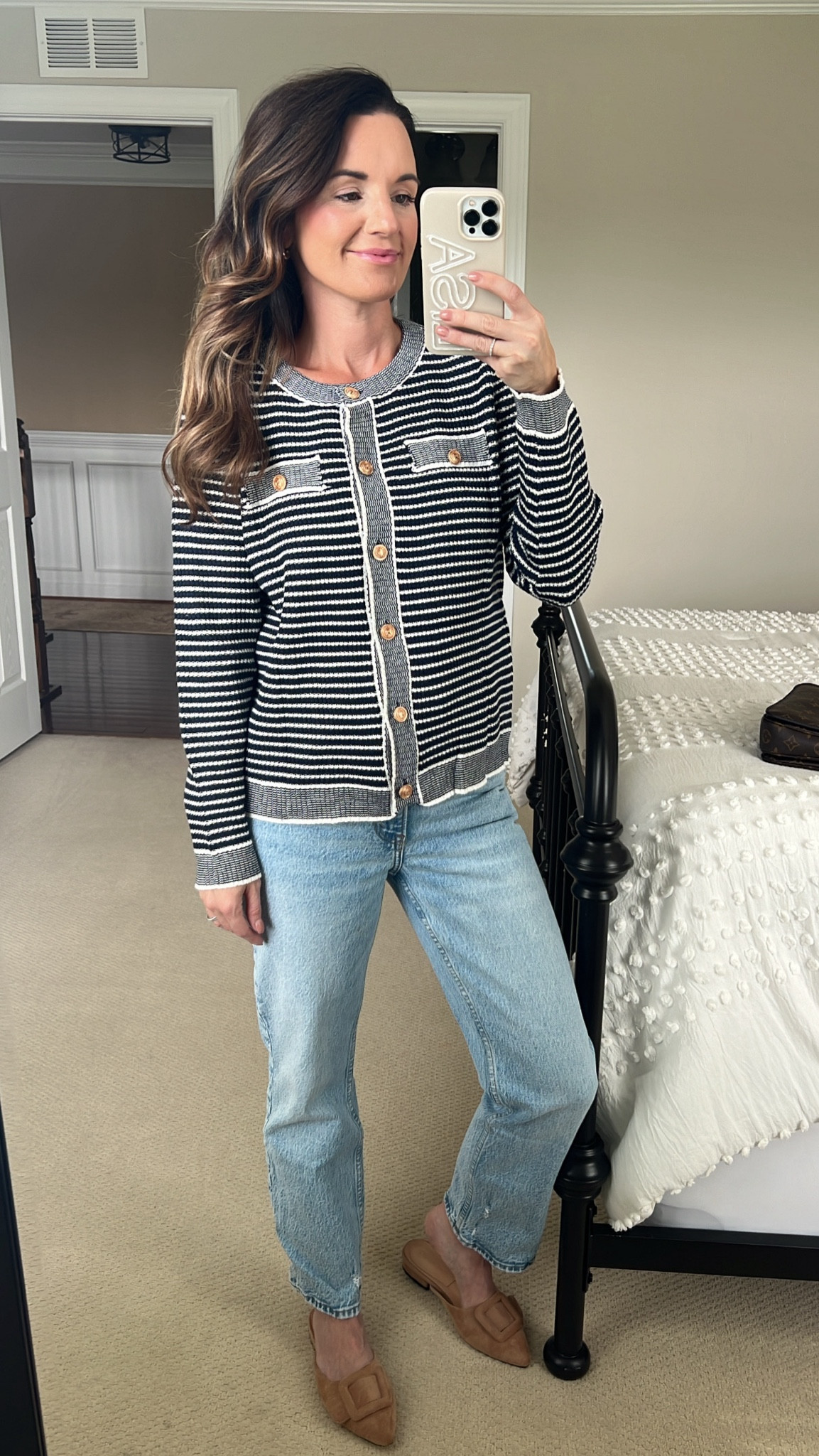 Amazon Cardigan size small 
Shoes are Amazon 
Jeans are Abercrombie in the short length (I’m 5’3) 

#LTKSaleAlert #LTKxPrimeDay #LTKStyleTip