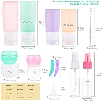 16 Pack Travel Bottles Set for Toiletries, Morfone TSA Approved Travel Containers Leak Proof Sili... | Amazon (US)