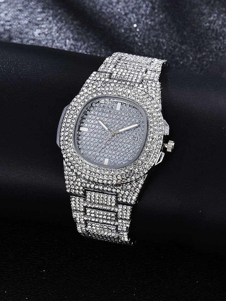 Rhinestone Decor Date Quartz Watch Holiday | SHEIN