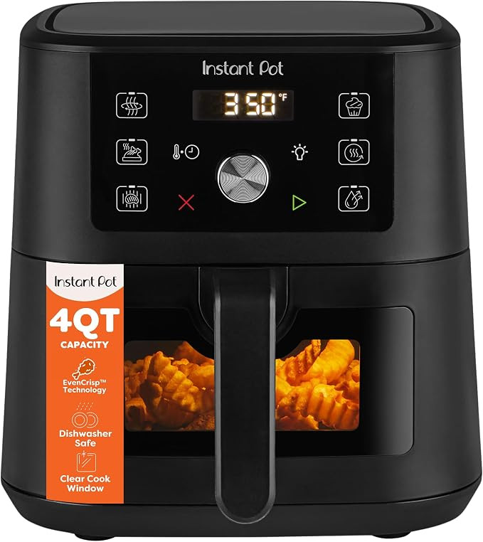 Instant Pot 4Qt Vortex 6-in-1 Mini Air Fryer, Custom Program Options, Air Fry, Broil, Roast, Dehy... | Amazon (US)