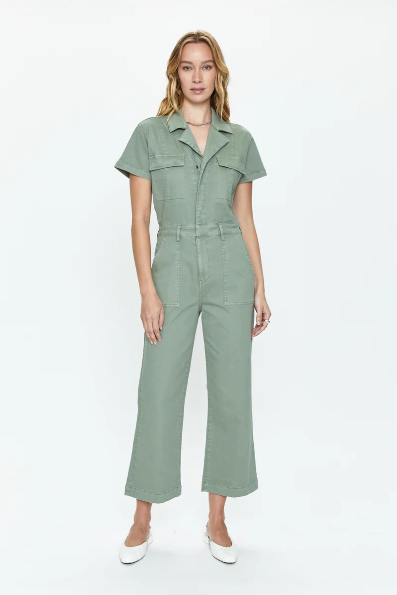 Makenna Utility Wide Leg Jumpsuit - Calvary Olive | Pistola Denim