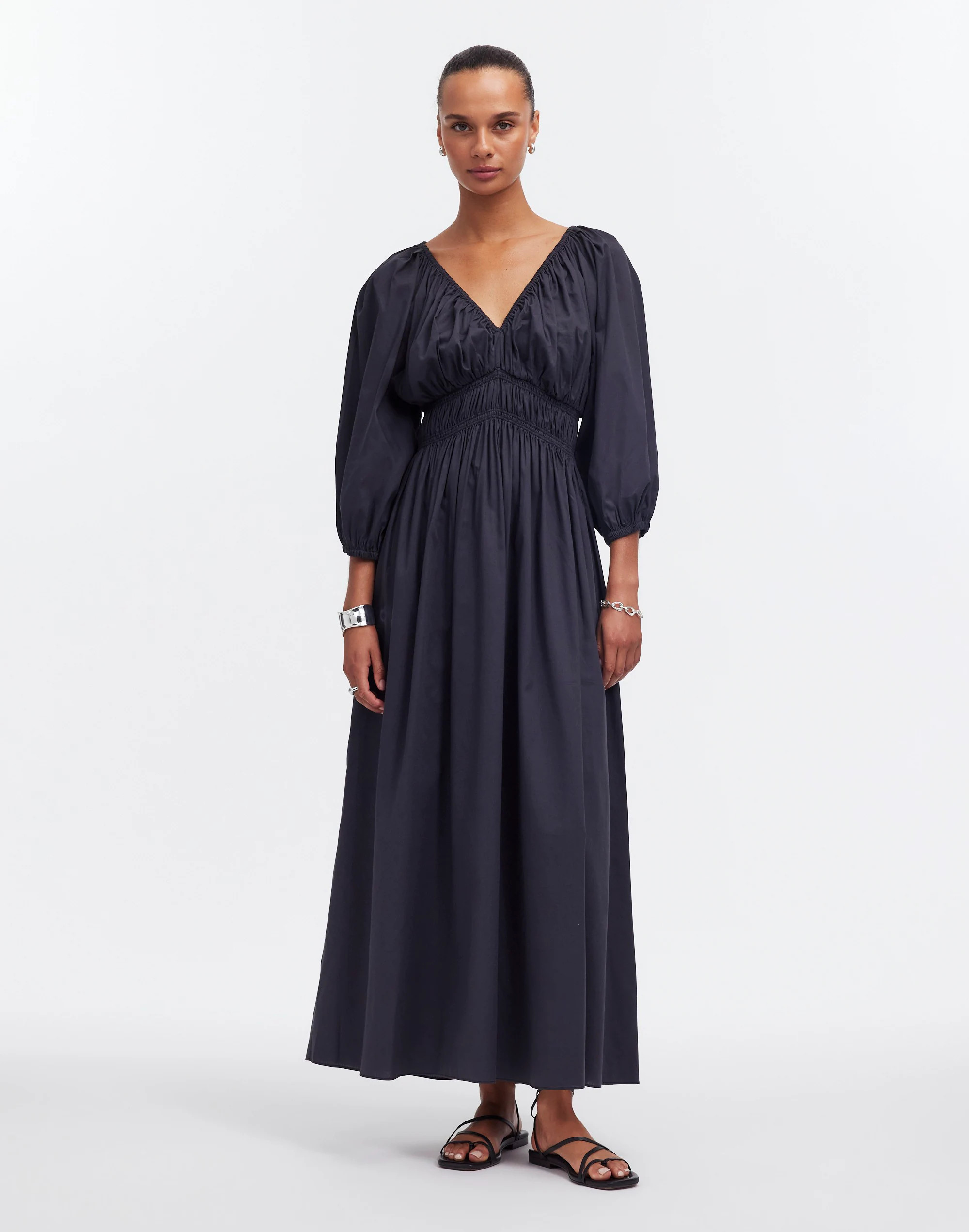 V-Neck Balloon-Sleeve Maxi Dress | Madewell | Madewell