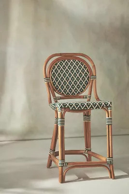 Coastal Rattan Bistro Counter Stool Chair | Anthropologie (US)