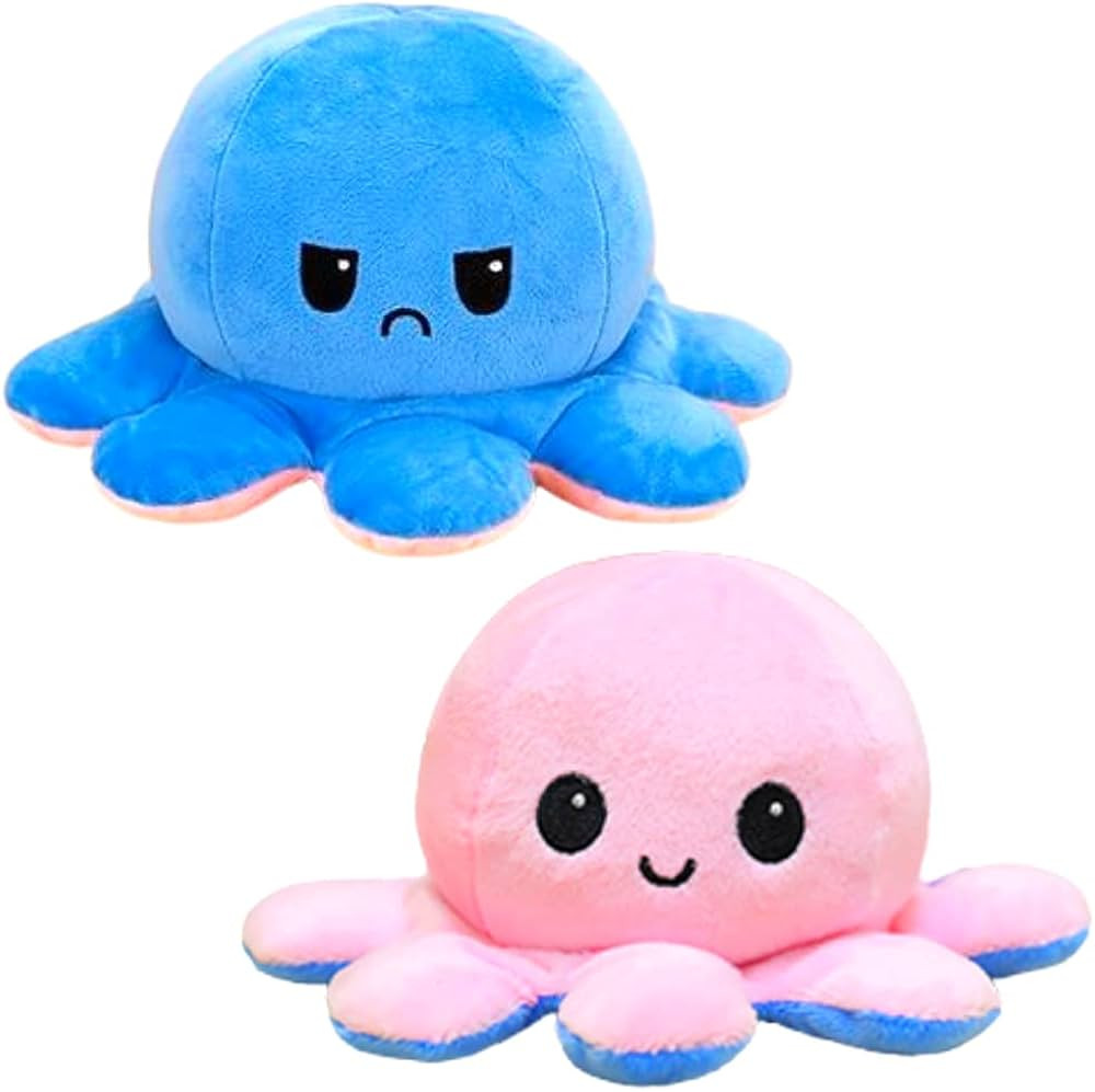 Octopus Reversible plushie, Cute Baby Toys 0-12 Months, Reversible Double-Sided flip Mood Octopus, Fidget Toy, Gift for Kids and Adults | Amazon (US)