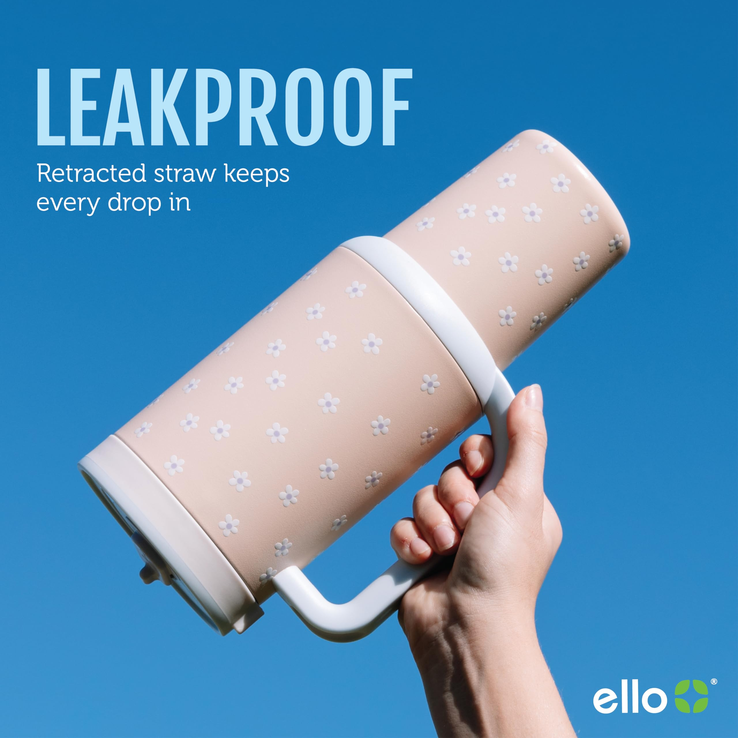 Ello Oasis 30 oz Tumbler with Handle & Retracting Straw | Reusable Insulated Stainless Steel Cup ... | Amazon (US)