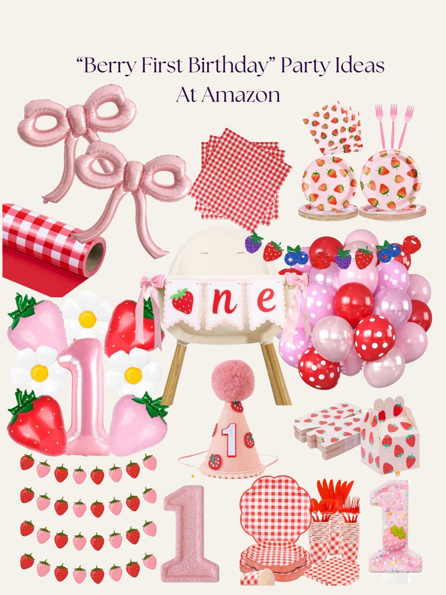 “Berry First Birthday” party ideas at Amazon! 🫐🍓🎂🍰
.
First birthday ideas, Amazon party, Amazon party decor, Amazon finds, Amazon party decorations, easy birthday decorations, simple birthday decorations, baby girl birthday, grandmillennial, pink bow birthday, strawberry birthday party, toddler birthday, gingham birthday

#LTKBaby #LTKFamily #LTKParties