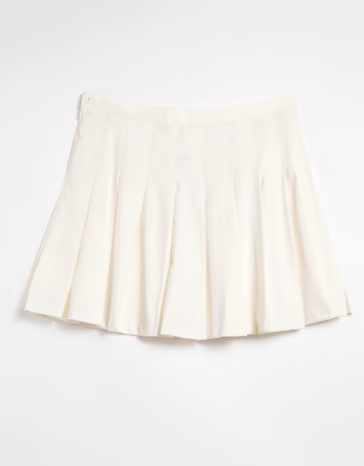 Monki Marianne pleated mini skirt in white | ASOS (Global)